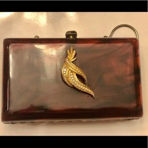 1950’s Tortoise Shell lucite purse